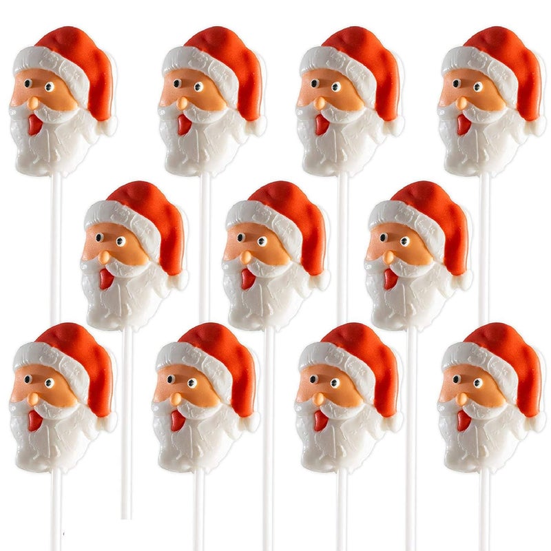 Christmas Santa Lollipops Individually Wrapped - 12 Santa Candy Suckers for Christmas Party Favors, Christmas Stocking Stuffers - Christmas Lollipops - Image 2